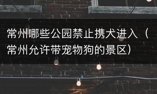 常州哪些公园禁止携犬进入（常州允许带宠物狗的景区）