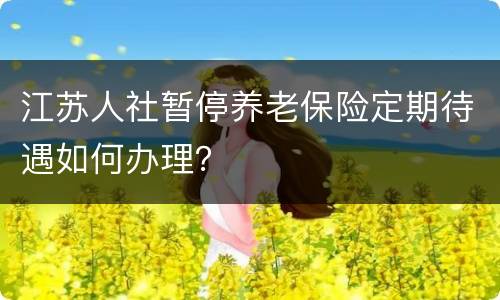 江苏人社暂停养老保险定期待遇如何办理？