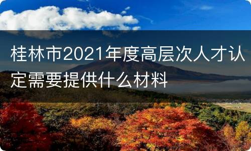 桂林市2021年度高层次人才认定需要提供什么材料