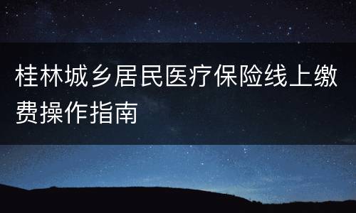 桂林城乡居民医疗保险线上缴费操作指南