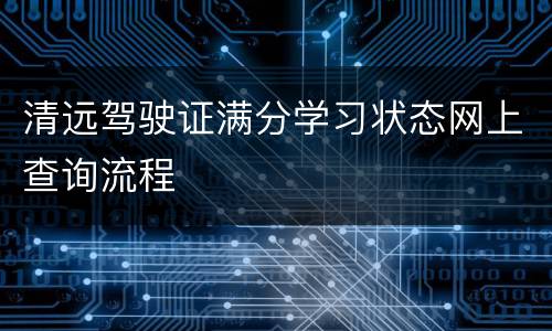 清远驾驶证满分学习状态网上查询流程
