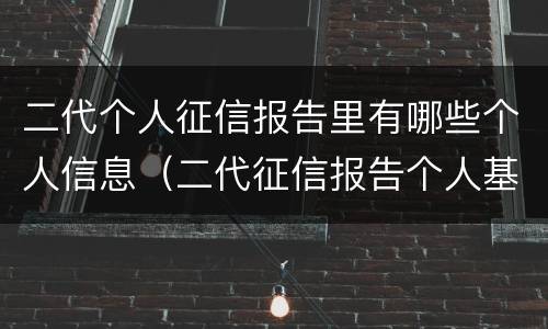 二代个人征信报告里有哪些个人信息（二代征信报告个人基本信息）