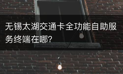 无锡太湖交通卡全功能自助服务终端在哪？