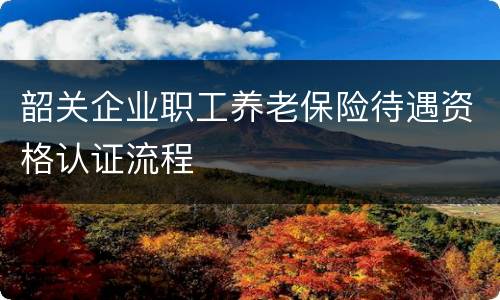 韶关企业职工养老保险待遇资格认证流程