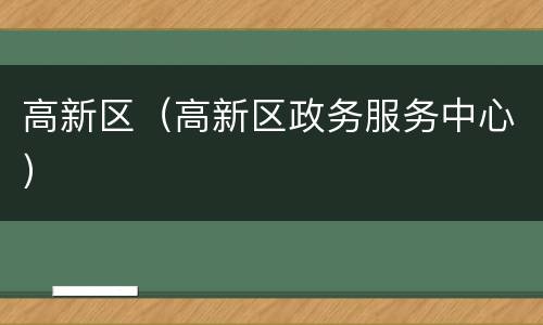 高新区（高新区政务服务中心）