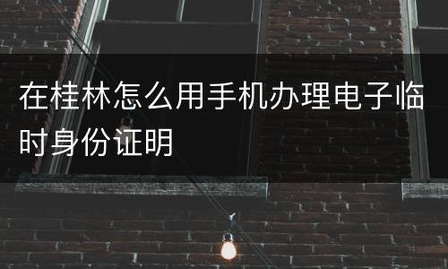 在桂林怎么用手机办理电子临时身份证明