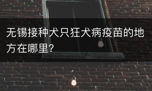 无锡接种犬只狂犬病疫苗的地方在哪里？