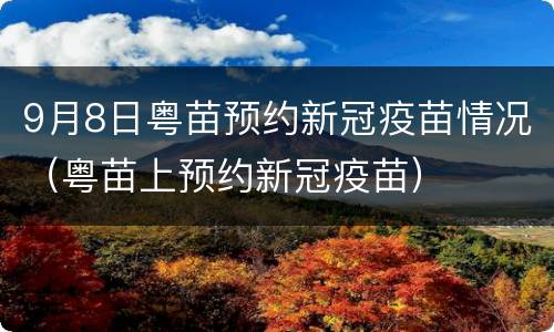 9月8日粤苗预约新冠疫苗情况（粤苗上预约新冠疫苗）