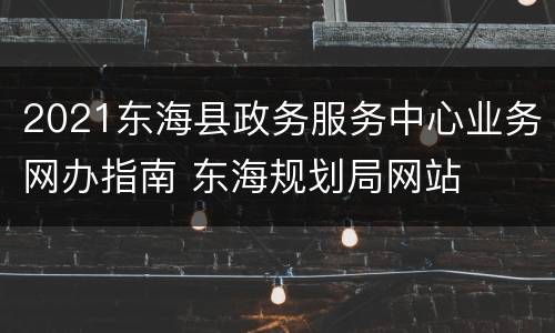 2021东海县政务服务中心业务网办指南 东海规划局网站