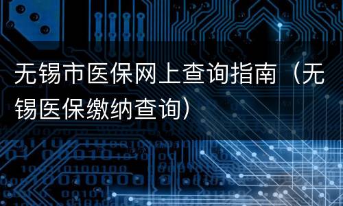 无锡市医保网上查询指南（无锡医保缴纳查询）