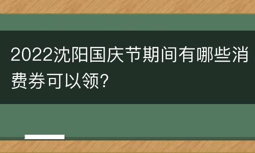 2022沈阳国庆节期间有哪些消费券可以领?