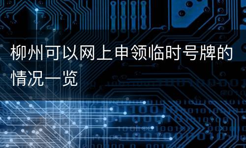 柳州可以网上申领临时号牌的情况一览