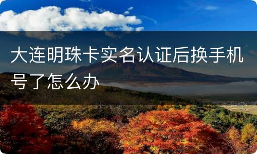 大连明珠卡实名认证后换手机号了怎么办