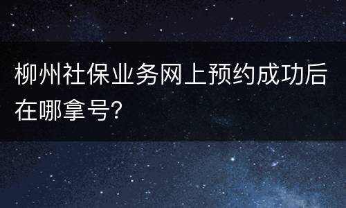 柳州社保业务网上预约成功后在哪拿号？