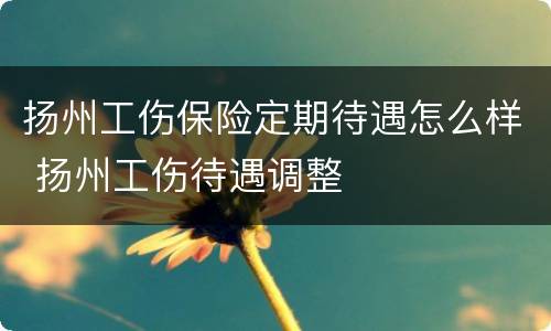 扬州工伤保险定期待遇怎么样 扬州工伤待遇调整