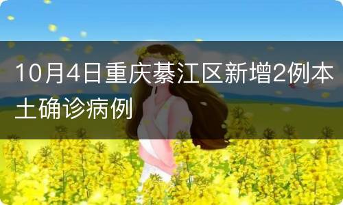 10月4日重庆綦江区新增2例本土确诊病例