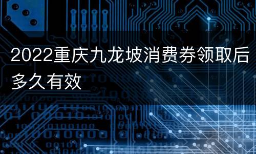 2022重庆九龙坡消费券领取后多久有效