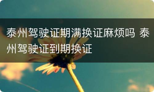 泰州驾驶证期满换证麻烦吗 泰州驾驶证到期换证