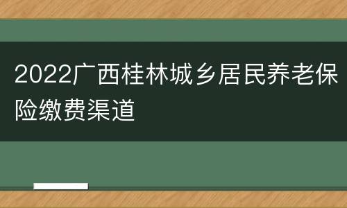 2022广西桂林城乡居民养老保险缴费渠道