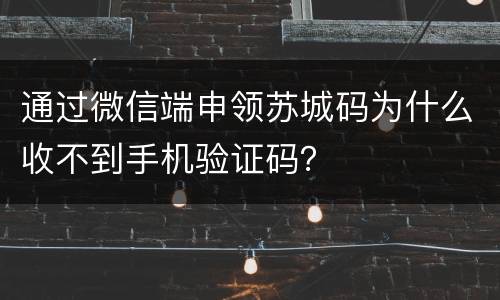 通过微信端申领苏城码为什么收不到手机验证码？
