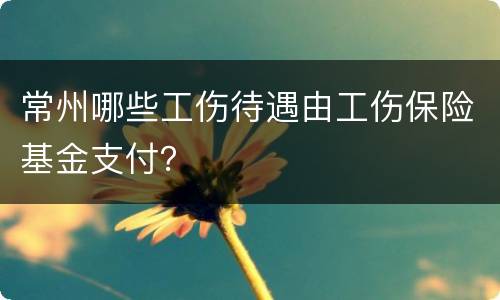 常州哪些工伤待遇由工伤保险基金支付？