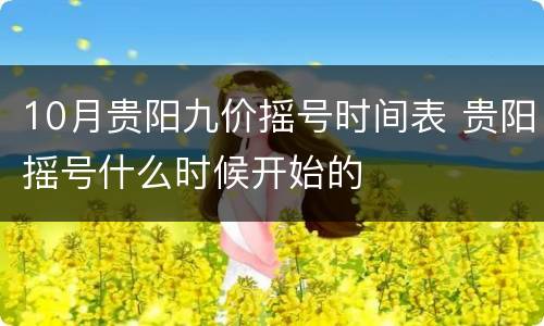 10月贵阳九价摇号时间表 贵阳摇号什么时候开始的