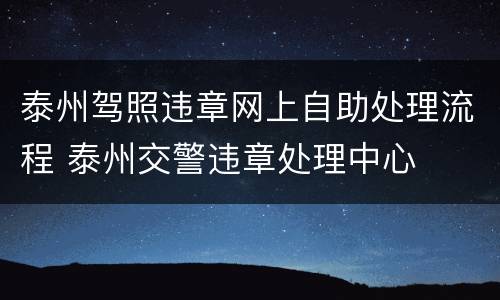泰州驾照违章网上自助处理流程 泰州交警违章处理中心
