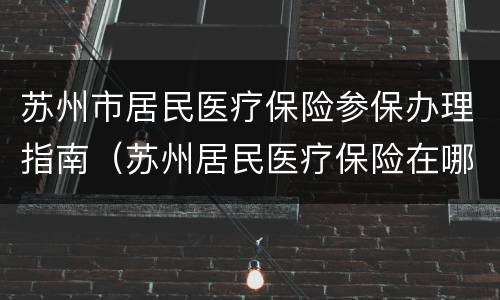 苏州市居民医疗保险参保办理指南（苏州居民医疗保险在哪里办理）
