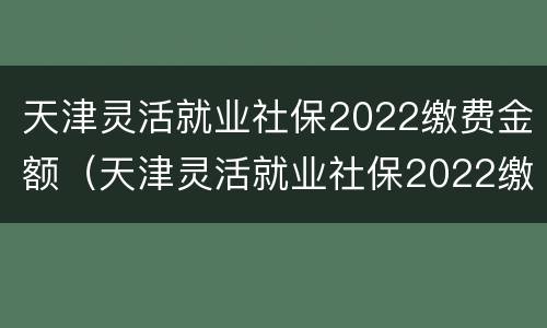 天津灵活就业社保2022缴费金额（天津灵活就业社保2022缴费金额是多少）