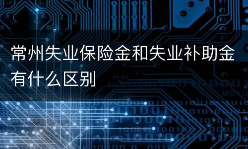 常州失业保险金和失业补助金有什么区别