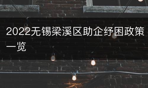 2022无锡梁溪区助企纾困政策一览