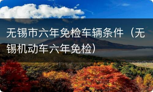 无锡市六年免检车辆条件（无锡机动车六年免检）