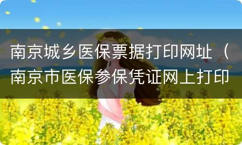 南京城乡医保票据打印网址（南京市医保参保凭证网上打印）
