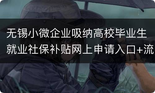 无锡小微企业吸纳高校毕业生就业社保补贴网上申请入口+流程