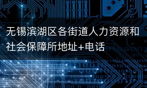 无锡滨湖区各街道人力资源和社会保障所地址+电话