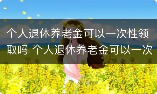 个人退休养老金可以一次性领取吗 个人退休养老金可以一次性领取吗江苏