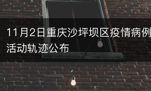 11月2日重庆沙坪坝区疫情病例活动轨迹公布