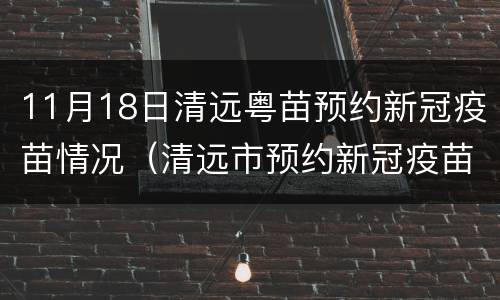 11月18日清远粤苗预约新冠疫苗情况（清远市预约新冠疫苗）