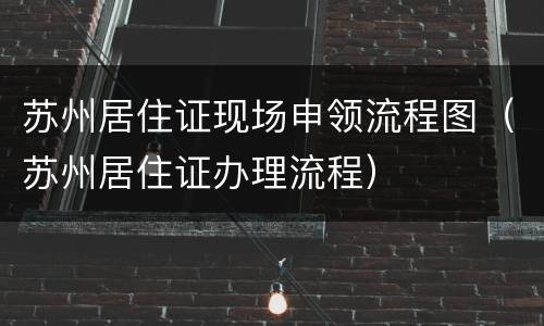 苏州居住证现场申领流程图（苏州居住证办理流程）