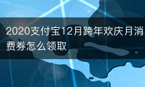 2020支付宝12月跨年欢庆月消费券怎么领取