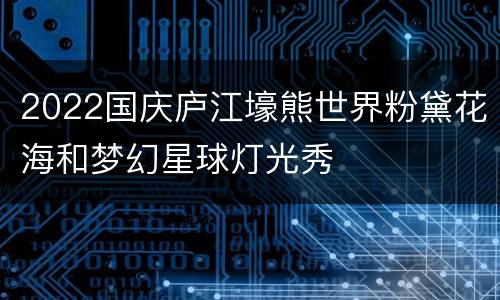 2022国庆庐江壕熊世界粉黛花海和梦幻星球灯光秀