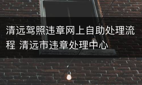 清远驾照违章网上自助处理流程 清远市违章处理中心