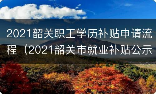 2021韶关职工学历补贴申请流程（2021韶关市就业补贴公示）