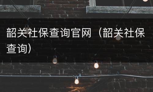 韶关社保查询官网（韶关社保查询）