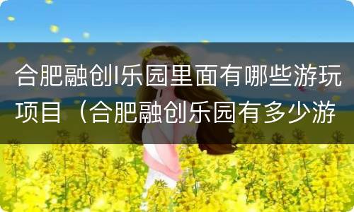 合肥融创l乐园里面有哪些游玩项目（合肥融创乐园有多少游玩项目）