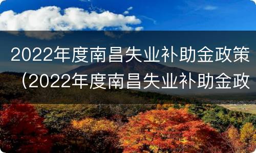 2022年度南昌失业补助金政策（2022年度南昌失业补助金政策如何）