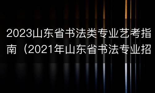 2023山东省书法类专业艺考指南（2021年山东省书法专业招生计划）