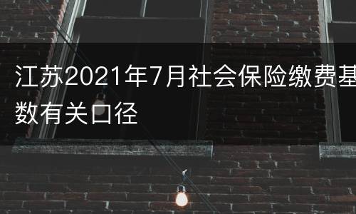 江苏2021年7月社会保险缴费基数有关口径