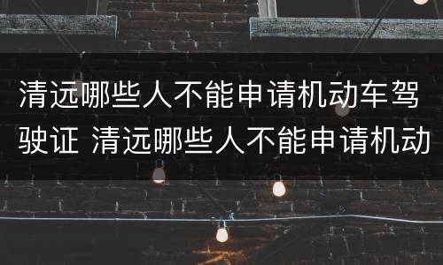 清远哪些人不能申请机动车驾驶证 清远哪些人不能申请机动车驾驶证考试