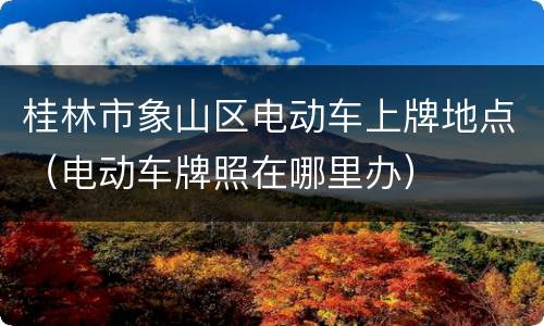 桂林市象山区电动车上牌地点（电动车牌照在哪里办）